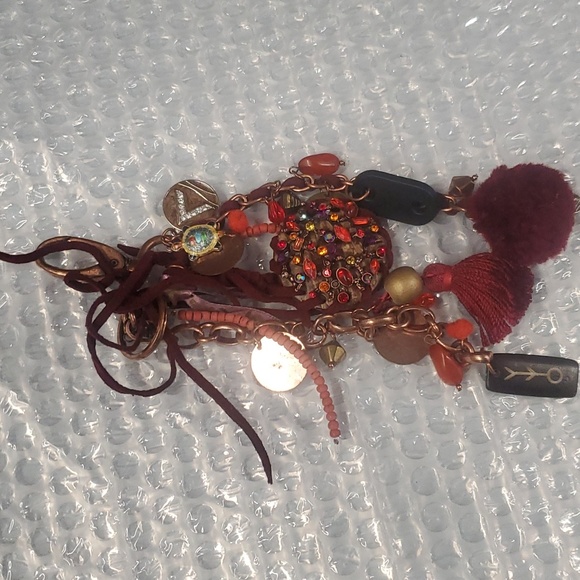 Accessories - WINE Red Italy Morano/ Glass crystal Leopard CHARM Tassel keychain PURSE Turtle